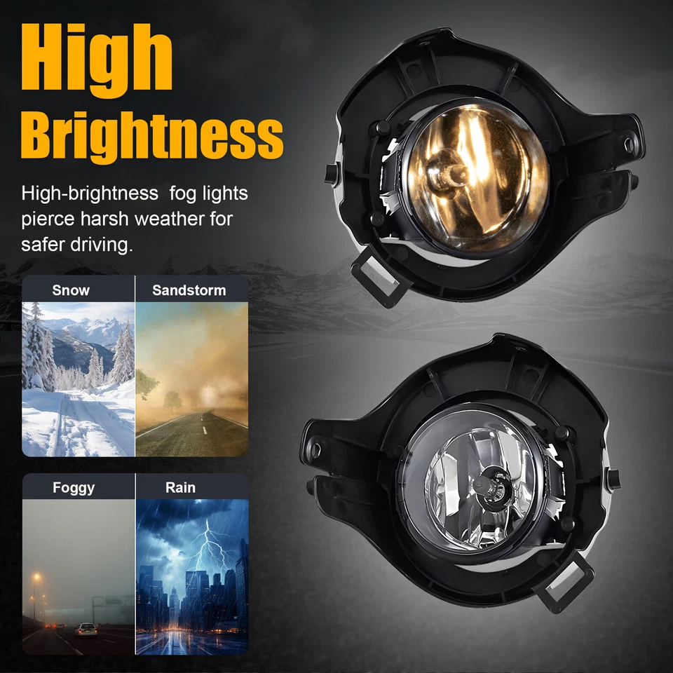 Fog Lights Bumper Driving Lamps For 2005-2012 Nissan Pathfinder 05-09 Frontier - Image 3 of 4