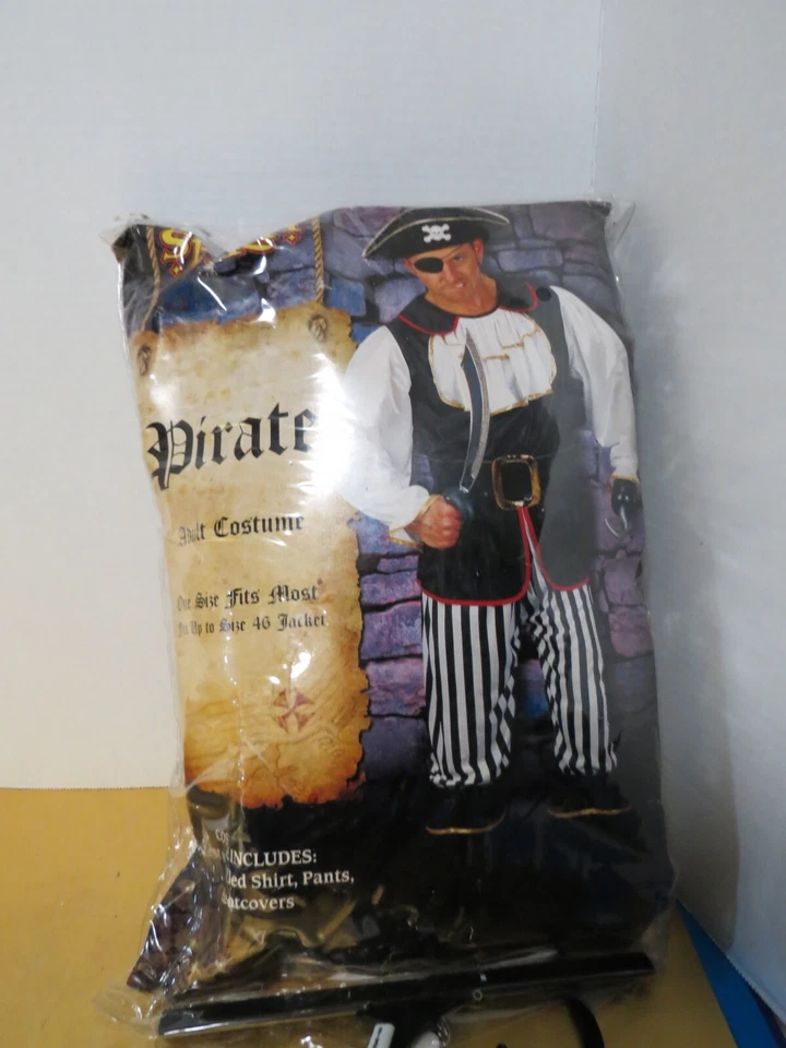 Mens Spirit Pirate Adult Costume One Size Fits Most Vest Ruffled Shirt Pants - Изображение 2 из 4