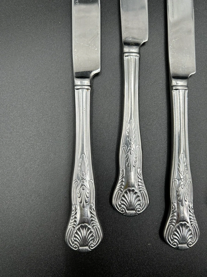 "Cuchillos Reed & Barton Kings acero inoxidable brillante 6 7/8"" (12) piezas 1824 175th 1999" Foto 3 de 4