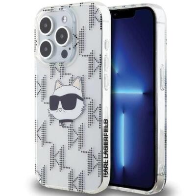 Karl Lagerfeld IML Choupette Head & Monogram Case for iPhone 15 Pro Max Clear