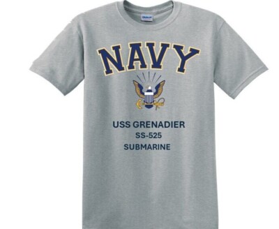 USS GRENADIER SS-525* SUBMARINE*NAVY EAGLE*SHIRT. OFFICIALLY LICENSED