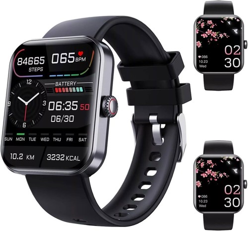 Montre Connectée, Appel Bluetooth, Cadran avec Oxygène Sang Fréquence Cardiaque Sommeil Fitness Tra - Photo 6 sur 10