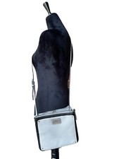 Nine West Crossbody White/Black/ Gray Kiss Lock Zipper Compartments