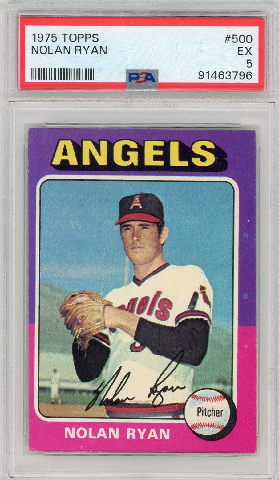 1975 Topps Baseball #500 Nolan Ryan HOF Angels PSA 5 EX