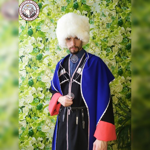 White Cossack Papakha Genuine Sheepskin 