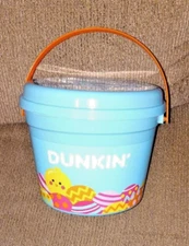Dunkin Donuts Easter bucket blue lid and handle pail 2025 Mint Unused NEW