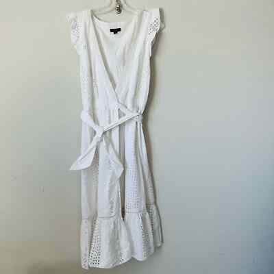 J. Crew Allover Eyelet Wrap Midi Dress Sz 4 B-11 | eBay