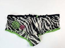 NWT Victoria's Secret Vintage FULL MESH Cheeky Panty L With Belt Zebra