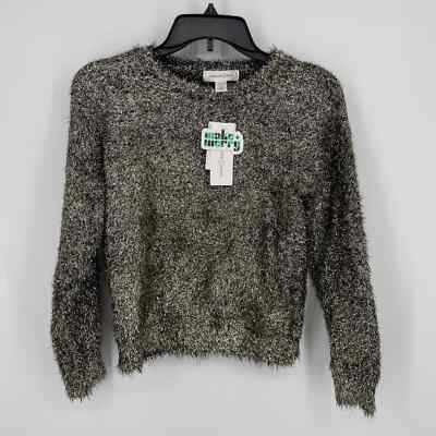 Treasure & Bond Kids Girl Size M 8-10 Gold Tinsel Metallic Sweater Pullover NEW