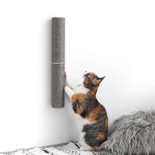 18" Compact Wall Mounted Cat Scratcher Sisal Scratching Post - Grey