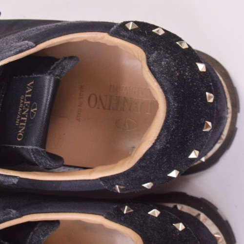 Valentino Garavani Uomo Sneakers 7,5 EU 41 Nero Rockstudy Pelle Scamosciato Italia - Foto 6 di 12