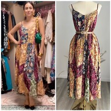 ZARA PRINTED MIDI DRESS 7521/062 Small RUNS BIG