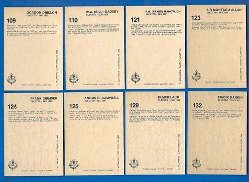 1983 (1985) CARTOPHILIUM HOCKEY HALL OF FAME HOF CARD 1-240 & PROMO SEE LIST - Picture 254 of 488