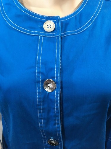 Tan Jay Women’s Blue Jacket Exposed Stitching Size 12 New With Tags - Picture 3 of 8
