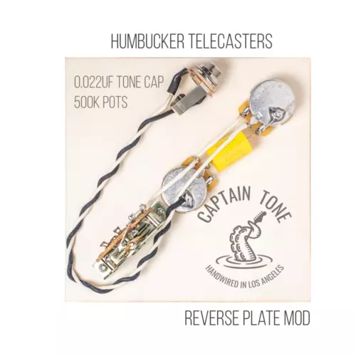 REVERSE MOD Hand Crafted Humbucker Telecaster Wiring Harness - Dijon Yellow