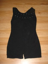 Danskin-Girls Gymnastic-Dance-Tumbling-Skating Skate Leotard Bodysuit Costume-XS