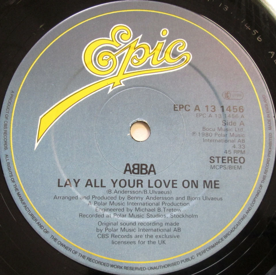 ABBA Lay All Your Love On Me / On And On And On 12" Vinyl EPIC EPC 1 13-1456 - Image 2 of 4