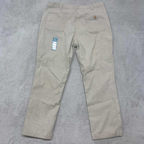 Pantaloni Carhartt Uomo 40x32 Tan Relaxed Fit Utility Chino Pantaloni da Lavoro 102291-232 - Foto 4 di 11