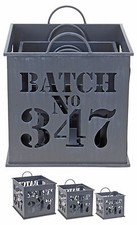 Metal Storage Boxes Shabby Chic Planters Log Store Basket Waste Bin 3 Sizes