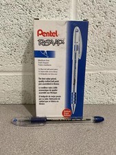Pentel R.S.V.P. Medium Point BLUE Ball Point Pen BK91-C Box Of 12