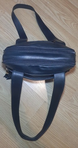 Sereta Black Genuine Leather Hobo Purse Shoulder HandBag 8" x 11" - Picture 3 of 9