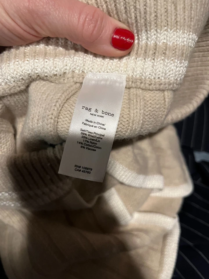 Pantalones Cortos Rag and Bone Serena Beige Mezcla Lana Talla Pequeña Foto 4 de 4