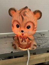 Vintage Ceramic Big Eye Bear Night Light Japan