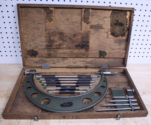 Mitutoyo 104-138 Anvil Mechanical Micrometer Complete Set 6-12in Range .001 Japa