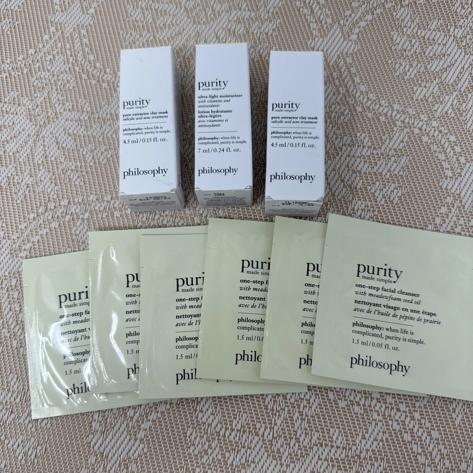 Lot Of 9Philosophy Purity Cleanser, Pore Extractor Clay Mask&Moisturizer Ny#32 - Image 2 of 4