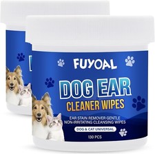 2 Pack Ear Cleaning Wipes for Dog Cat, Reduces Odor, Itching Infections