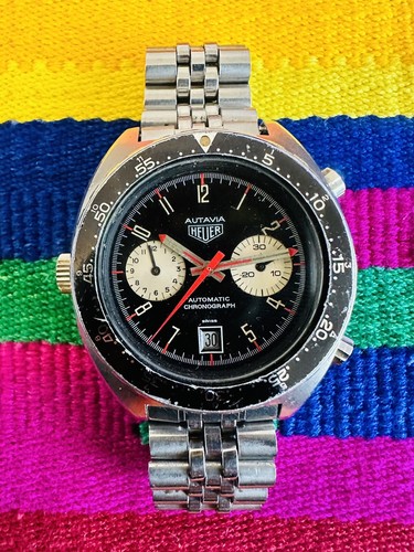 Cronografo Automatico Vintage Heuer Autavia Cal. 12 KAF - Rif. 11630 - anni '70 - Foto 12 di 12