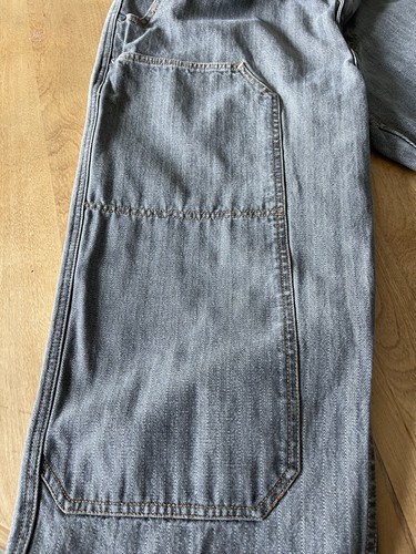 Vintage Y2K Alphanumeric A# Double Knee Denim Jeans Fits 31x27.5 Grey Skate - Picture 12 of 20