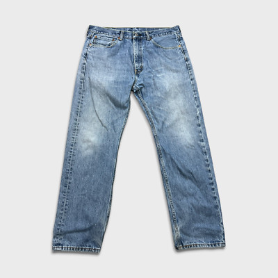 Levi's 505 Jeans Mens 36x32 Blue Original Straight Leg Light Wash