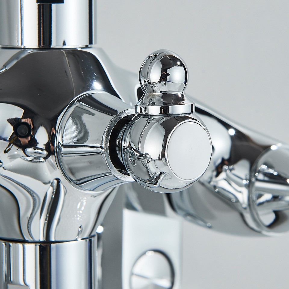 Chrome Clawfoot Tub Faucet With Hand Shower - Wall Mount Bath Filler