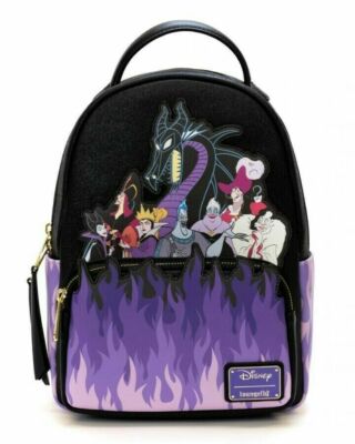 Loungefly Disney Villains Flame Mini Backpack LOUNGEFLY Disney Villains Pastel Flames AOP Mini Backpack  main image 2