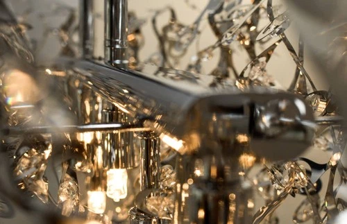 Maxim Comet 35" Wide Chrome and Crystal Island Light - Picture 3 of 6