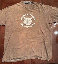 DETH KILLERS OF BUSHWICK Biker Tail T-SHIRT I.C.R. Large Original Item Brown Cat