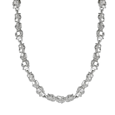 Herren Unikat Nugget Kette 8,5 mm Halskette massiv echt 925 Sterling Silber