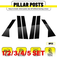 Door Window Pillar Posts Sticker Glossy Black For 14-22 Range Rover Sport 1-5SET