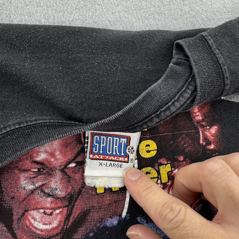 Vintage Tyson Lewis Shirt Mens XL Black Boxing Rumble on the River June 8 90s - Image 4 of 4