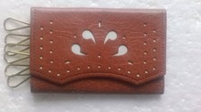 Vintage Princess Gardner Key Holder Black/Brown Leather NEW Excellent tri-fold