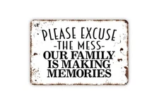 Funny Welcome Metal Wall Art - Making Memories Sign