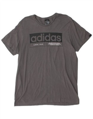 Adidas Herren Three Stripes Graphic T-Shirt Oberteil Medium Grau Baumwolle DK05