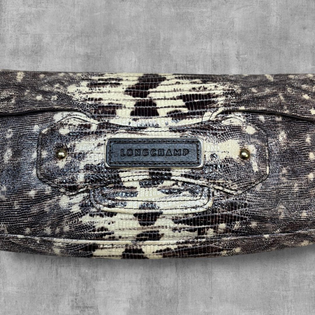 Longchamp Clutch Bag Python Pattern Leather Secon… - image 3