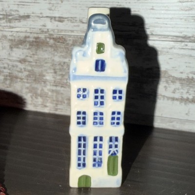 Hand Painted Ceramic Blue & White Delft House Building Figurine, 1 Pack