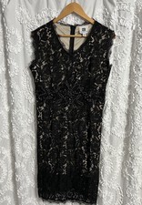 Vicky And Lucas- Black Lace Midi Dress. Elegant Little Black Dress.