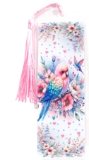 BIRD IN THE GARDEN & PINK FLOWERS ,DOG,CAT,BIRD,BUTTERFLIES - BOOKMARKS