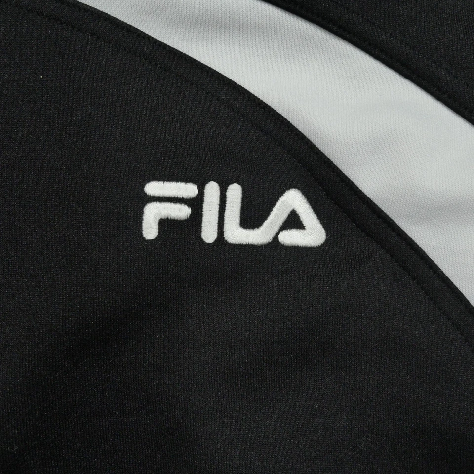 Vintage Fila Jacket Adult Medium Black White Track Casual 80s 90s - Image 2 of 4