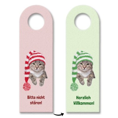 Bitte nicht stören und Herzlich Willkommen Türhänger mit niedlichem Kätzchen