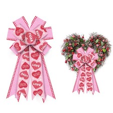 Large Valentine's Day Bows for Wreath Valentines Wreath Bows Pink Burlap Bows...